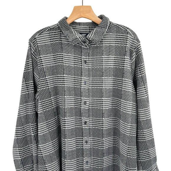 Lands' End Women's Plus Size 2X Black gray Plaid  Shirt ponte knit shacket - Picture 6 of 11